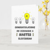 Glückwunsch auf dem Weg zum Master Electrician Karte (Gelbe Blume)