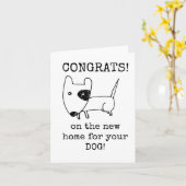 Glückwunsch auf der neuen Zuhause für Ihre Dog Car Karte (Gelbe Blume)