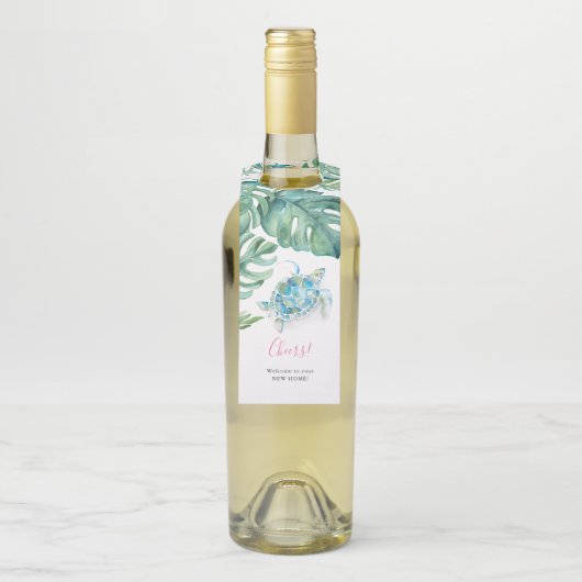 Glückwunsch auf Ihrer neuen Zuhause Tropenweinmark Flaschenanhänger (Auf Flasche)