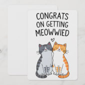 Glückwunsch auf Meowwied Funny Cat Hochzeit Einladung (Vorne/Hinten)