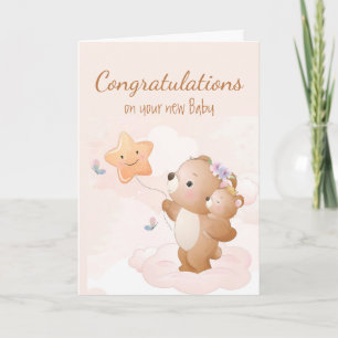 Glückwunsch Baby Fun Niedlich Bärentiere Kinderkar Karte