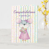 Glückwunsch Baby Fun Niedlich Mouse Animal Son Karte (Gelbe Blume)