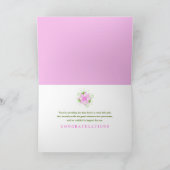 Glückwunsch Baby Girl Soft Pink Daisy Blume Karte (Innenseite)