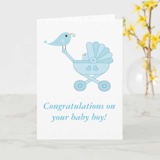 Glückwunsch-/Baby-Junge Karte (Gelbe Blume)