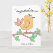 Glückwunsch Bird Karte (Gelbe Blume)