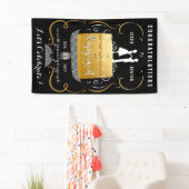 Glückwunsch Black and Gold Engagement Party Banner (Insitu)
