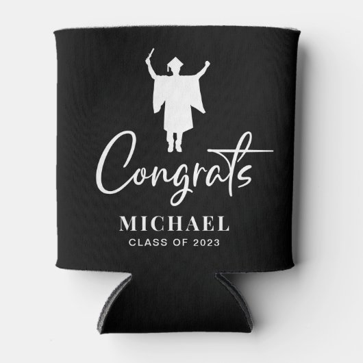 Glückwunsch Black Graduation Party Dosenkühler (Vorderseite)