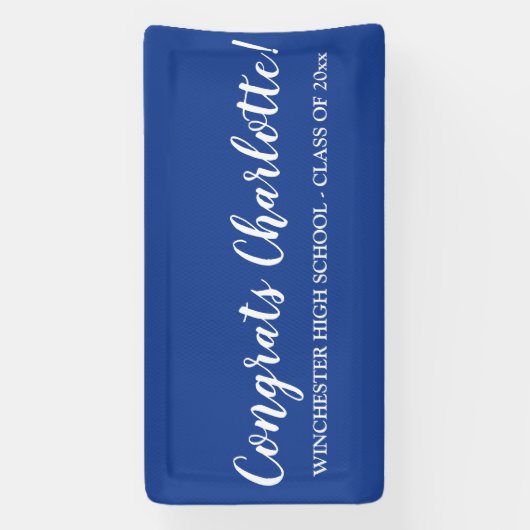 Glückwunsch Blau-weiße benutzerdefinierte Skriptna Banner (Vertikal)