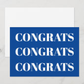 Glückwunsch Blau weiße minimalistische moderne Kar (Vorne/Hinten)