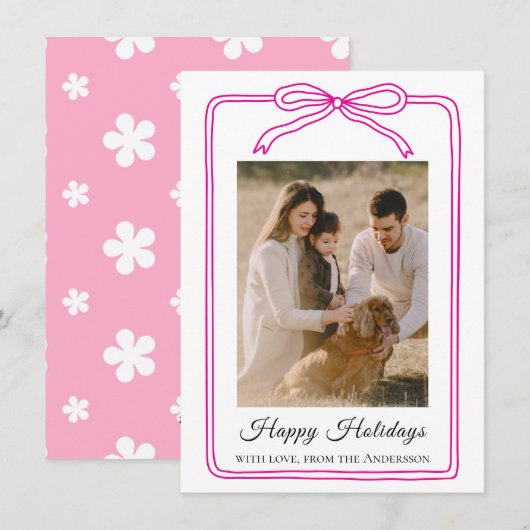 Glückwunsch-Bogen-Foto Feiertagskarte (Vorne/Hinten)