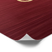 Glückwunsch Brushed Burgundy Red and Gold Abschlus Poster (Ecke)