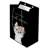Glückwunsch Cat Mama Geschenktasche Mittlere Geschenktüte (Rückseite Schrägansicht)