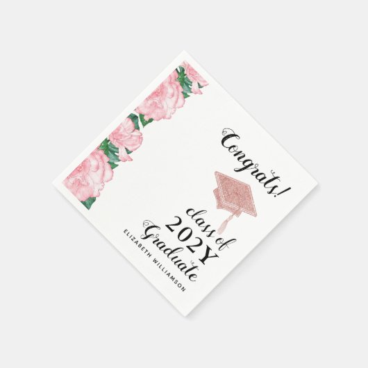 Glückwunsch Class 2025 Blumenstuhl-Abschluss Serviette (Ecke)