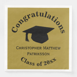 Glückwunsch, Class 20xx Abschluss, Matte Gold Serviette