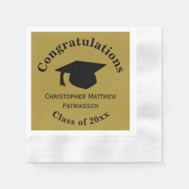 Glückwunsch, Class 20xx Abschluss, Matte Gold Serviette