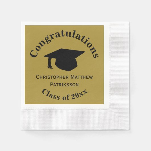 Glückwunsch, Class 20xx Abschluss, Matte Gold Serviette (Vorderseite)