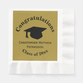 Glückwunsch, Class 20xx Abschluss, Matte Gold Serviette