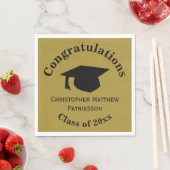 Glückwunsch, Class 20xx Abschluss, Matte Gold Serviette (Beispiel)