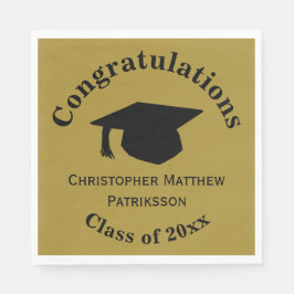 Glückwunsch, Class 20xx Abschluss, Matte Gold Serviette