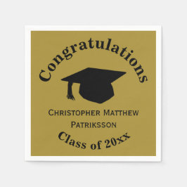 Glückwunsch, Class 20xx Abschluss, Matte Gold Serviette