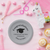 Glückwunsch, Class 20xx Abschluss, Silver Pappteller (Party)