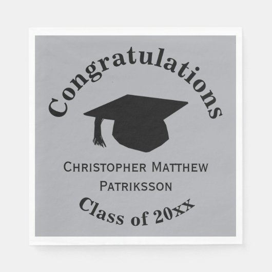 Glückwunsch, Class 20xx Abschluss, Silver Serviette (Vorderseite)