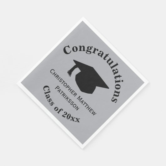 Glückwunsch, Class 20xx Abschluss, Silver Serviette (Ecke)