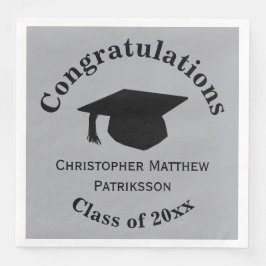 Glückwunsch, Class 20xx Abschluss, Silver Serviette
