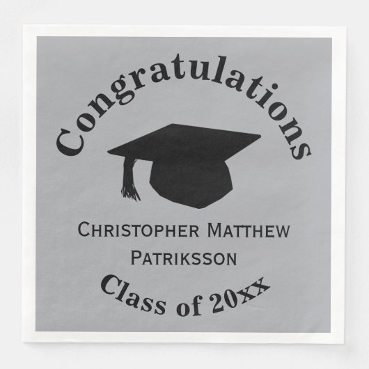 Glückwunsch, Class 20xx Abschluss, Silver Serviette (Vorderseite)