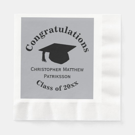 Glückwunsch, Class 20xx Abschluss, Silver Serviette (Vorderseite)