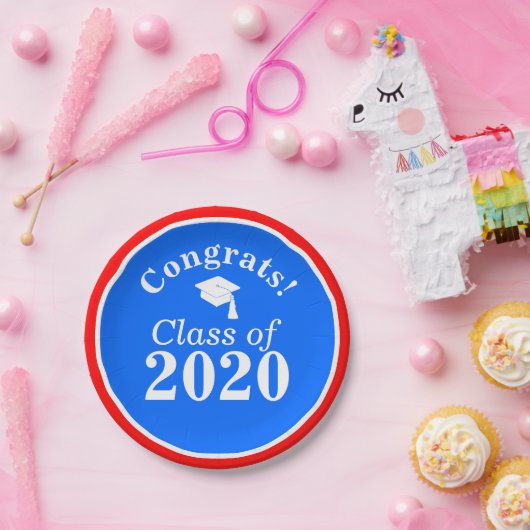 Glückwunsch Class of 2024 Red White Blue Pappteller (Party)