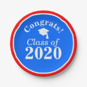 Glückwunsch Class of 2024 Red White Blue Pappteller (Vorderseite)