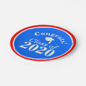 Glückwunsch Class of 2024 Red White Blue Pappteller (Schrägansicht)