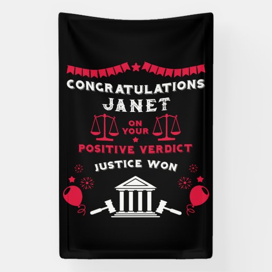 Glückwunsch Court Verdict Banner (Vertikal)
