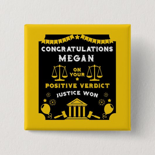 Glückwunsch Court Verdict Button (Vorderseite)