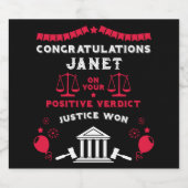 Glückwunsch Court Verdict Schaumweinetikett (Einzelnes Label)