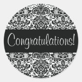 Glückwunsch Damask Umschlag Aufkleber (Vorderseite)
