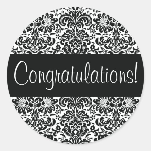 Glückwunsch Damask Umschlag Aufkleber (Vorderseite)