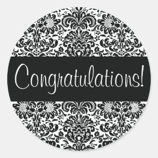 Glückwunsch Damask Umschlag Aufkleber