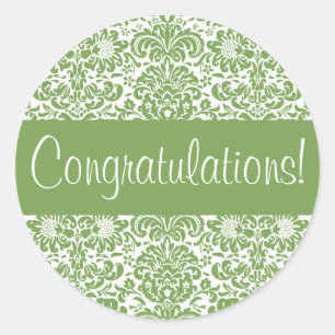 Glückwunsch Damask Umschlag Aufkleber