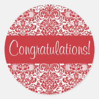 Glückwunsch Damask Umschlag Aufkleber