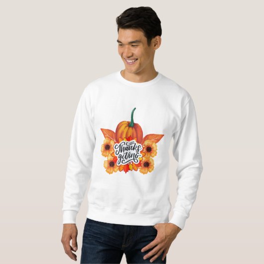 Glückwunsch Dankbarkeit, Gourd Pumpkin Design Sweatshirt (Vorne ganz)