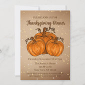 Glückwunsch Danksagend Pumpkin Glitzer Einladung (Vorderseite)