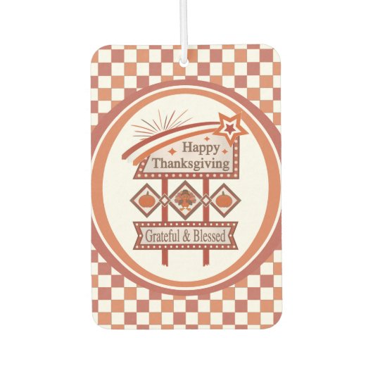 Glückwunsch Danksagend und gesegnet Retro-Zeichen Autolufterfrischer (Vorderseite)