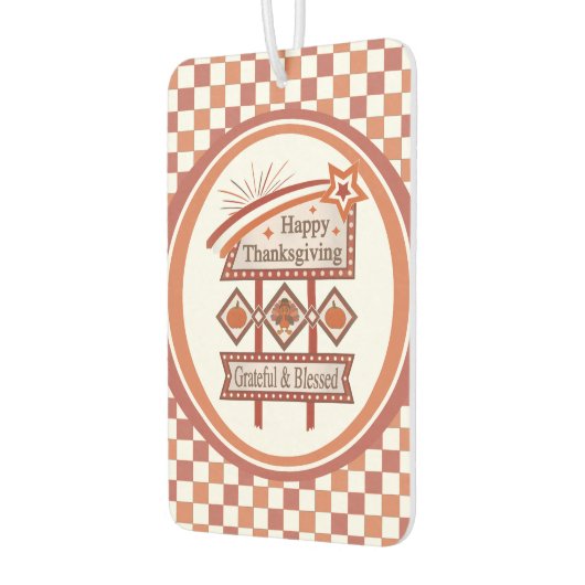 Glückwunsch Danksagend und gesegnet Retro-Zeichen Autolufterfrischer (Links)