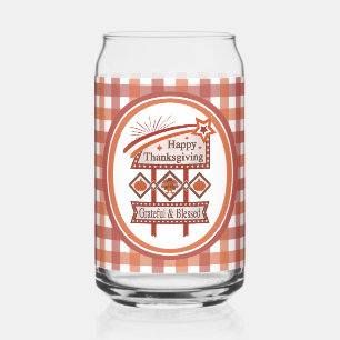 Glückwunsch Danksagend und gesegnet Retro-Zeichen Dosenglas