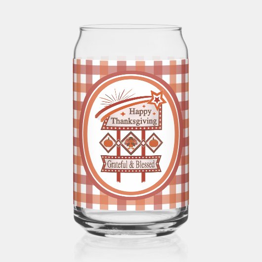 Glückwunsch Danksagend und gesegnet Retro-Zeichen Dosenglas (Vorderseite)