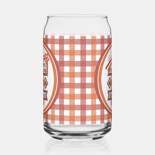 Glückwunsch Danksagend und gesegnet Retro-Zeichen Dosenglas (Links)