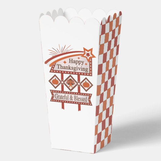 Glückwunsch Danksagend und gesegnet Retro-Zeichen Geschenkschachtel (Rückseite)