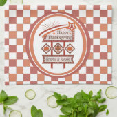 Glückwunsch Danksagend und gesegnet Retro-Zeichen Geschirrtuch (Gefaltet)